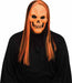 Orange Neon Skull Mask with Wig
