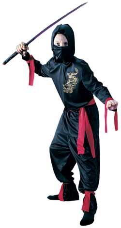 Kids' Black Ninja Costume, Small 4-6