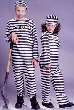 Child Jailbird Convict Costume, Small 4-6