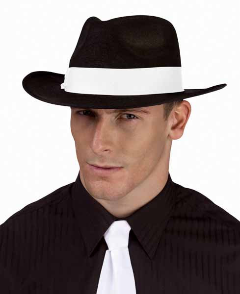 Black Fedora Hat with Black Ribbon