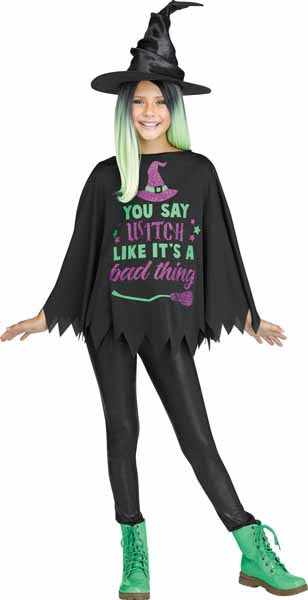 Party Witch Child Costume Poncho, Size 4-14