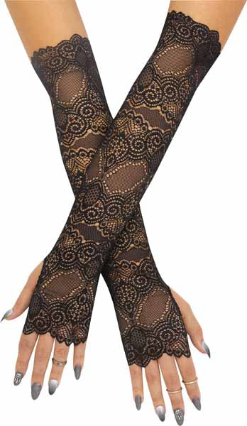Fingerless Scalloped Lace Gloves