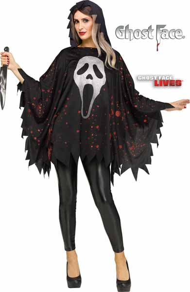 Glittering Ghostface Adult Costume Poncho, One Size