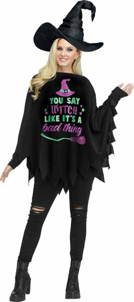 Sassy Bad Witch Halloween Poncho