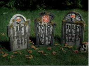 22-Inch Moss-Accented Halloween Tombstone, Assorted Styles