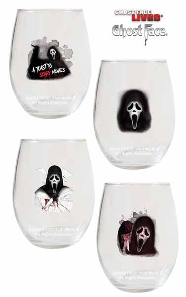 Ghost Face Wine Tumblers, Set of 4