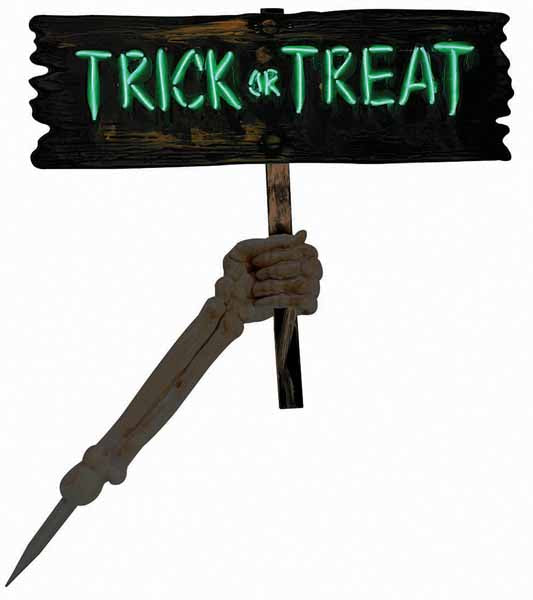 Light-Up Trick or Treat Grave Greetings Halloween Decoration
