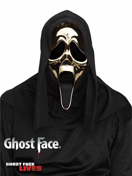 Ghost Face Gold Chrome Adult Mask