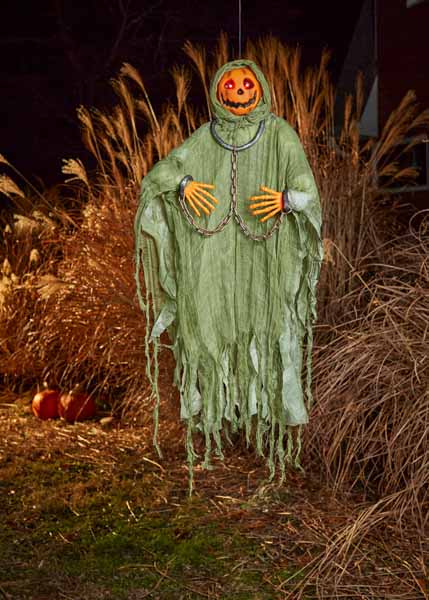 36-Inch Light-Up Hanging Pumpkin Reaper