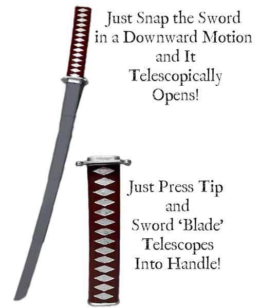 27-Inch Retractable Katana Sword Costume Accessory