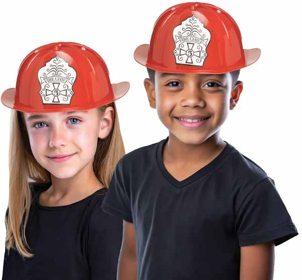 Red Child's Firefighter Costume Hat