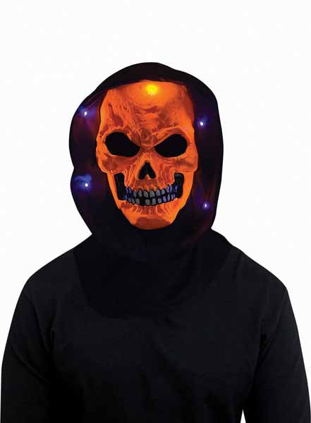 Orange & Black Black Light Horror Mask