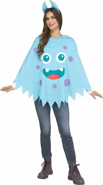 Blue Monster Poncho Adult Costume