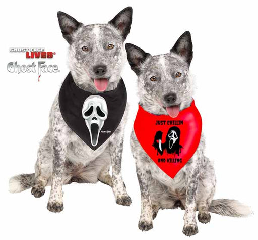 Ghost Face Black Pet Bandana, Large/Extra Large
