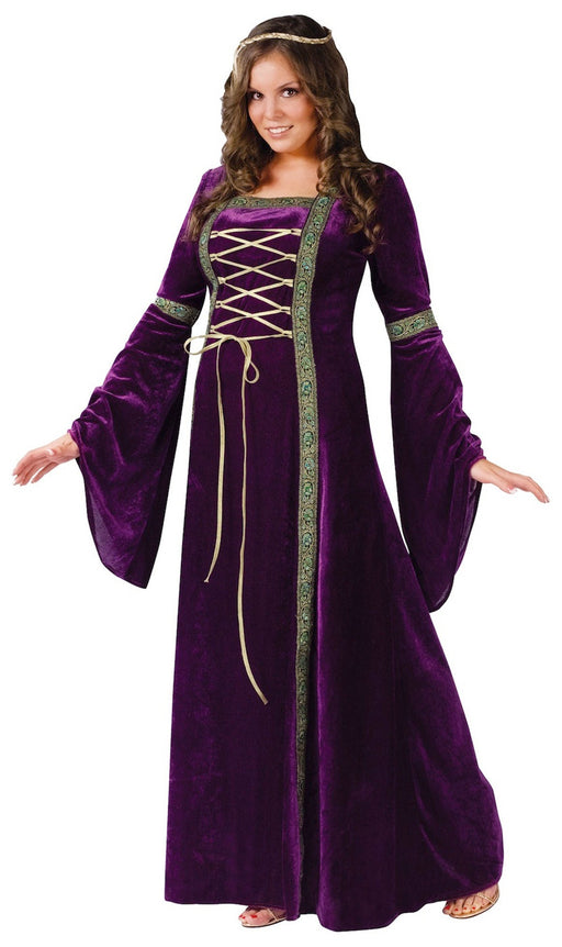 Renaissance Lady Dress Purple with Gold Laces Plus Size 16W-24W (1/Pk)