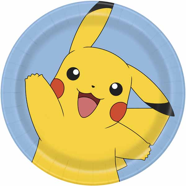 Pokémon 9-inch dinner plates for a Pokémon birthday party
