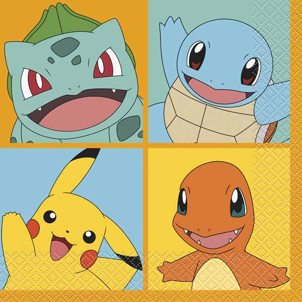 Pokémon luncheon napkins for a Pokémon birthday party