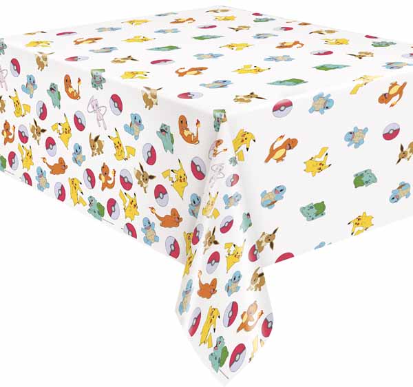 Pokémon plastic tablecover for a Pokémon birthday party