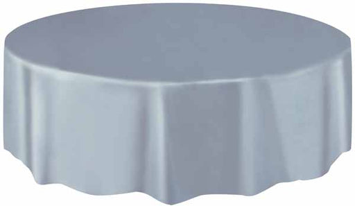 84" ROUND SILVER TABLECOVER 1PK