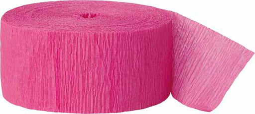 Hot Pink Crepe Streamer, 81 ft