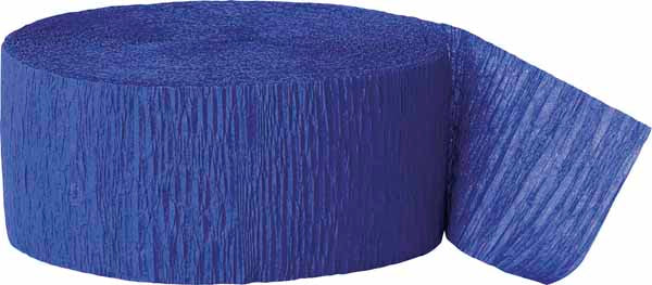 Royal Blue Crepe Streamer, 81 ft