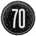 Black Glitz 70th Birthday Foil Balloon, 18 Inch