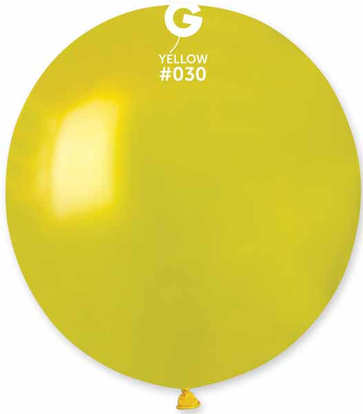 Gemar 19" Metallic Yellow #030 Latex Balloons, 25 Pack