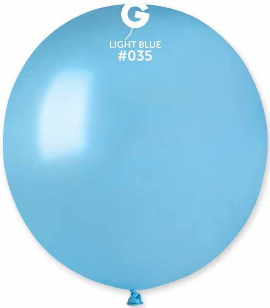 Gemar 19" Metallic Light Blue Latex Balloons, 25 Pack