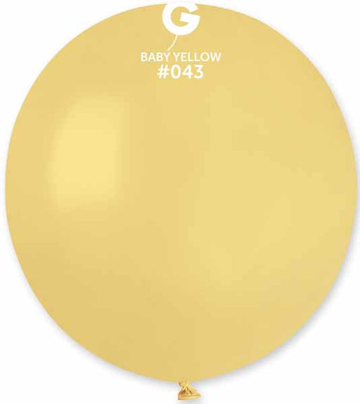 Gemar 19" Mustard/Baby Yellow #043 Latex Balloons, 25 Count