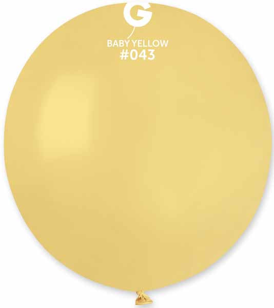 Gemar 19" Mustard/Baby Yellow #043 Latex Balloons, 25 Count