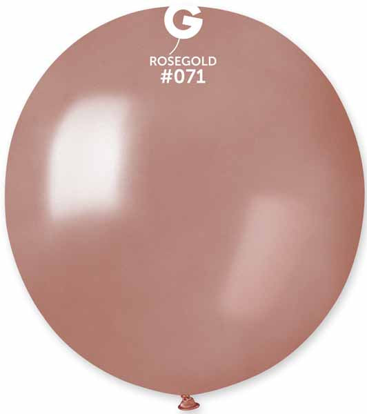 Gemar 19" Metallic Rose Gold Latex Balloons, 25 Count