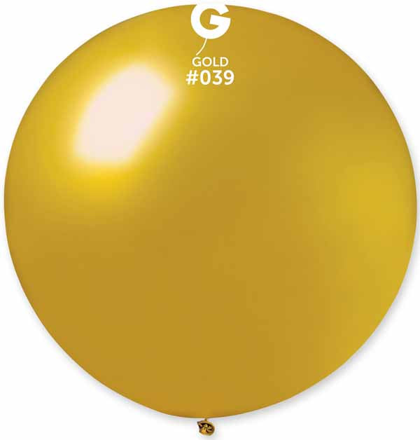 Gemar 31-Inch Metallic Gold #039 Latex Balloon, 1 Count