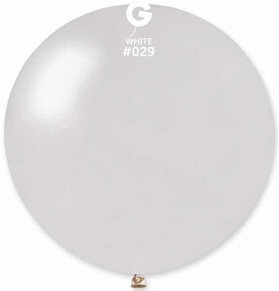 Gemar 31" Metallic White Latex Balloon #029, 1 Count