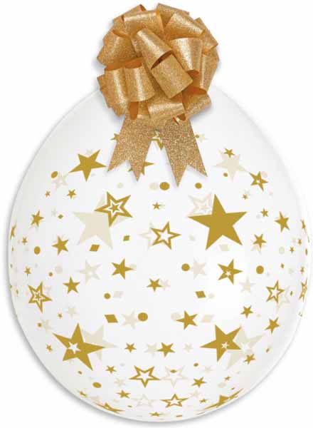 Gemar 18" Gold Stars Latex Stuffing Balloons, 25 Count