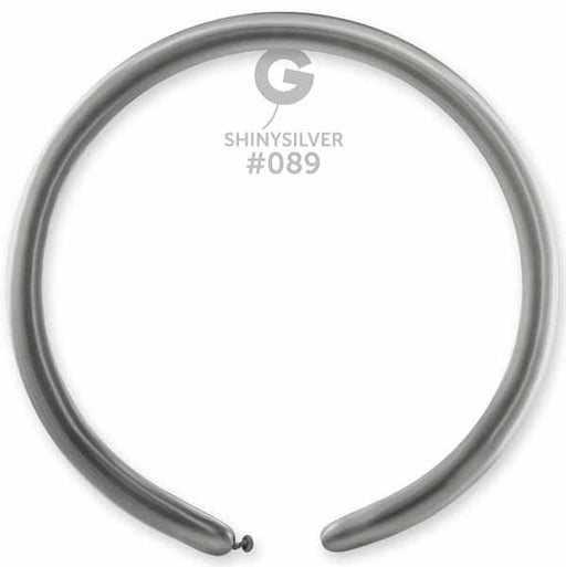 Gemar 260 Shiny Silver #089 Twisting Balloons, 50 Count