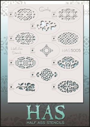 Graftobian Girly Half Ass Stencil Bundle, 11 Stencils