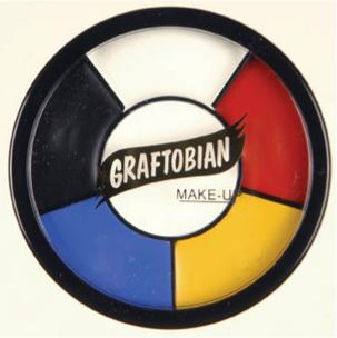 Graftobian Primary & Clown Rubber Mask Grease Makeup Wheel