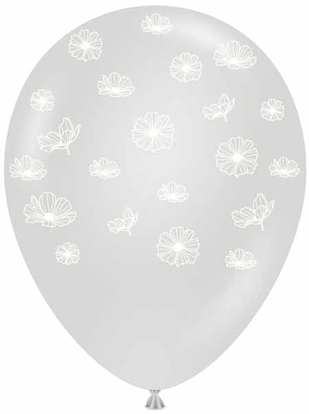 TUFTEX 11-Inch Clear Petals Balloons, 25 Count