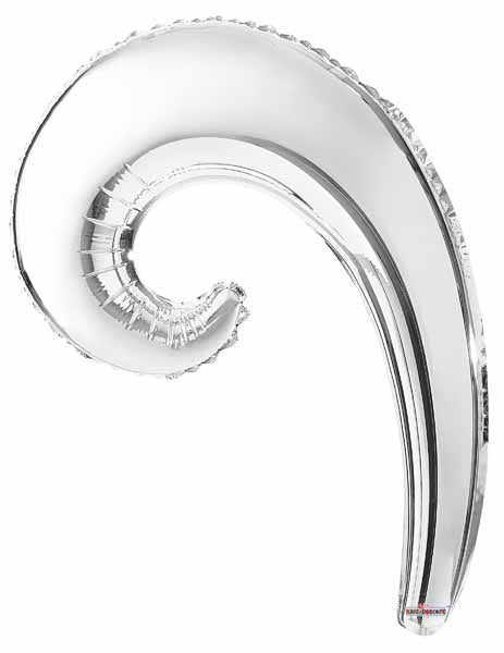 14-Inch Silver Kurly Wave Foil Balloon