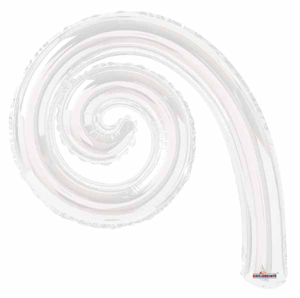 14-Inch White Kurly Spiral Foil Balloon