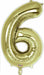 34" White Gold Number 6 Balloon