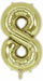 34 Inch Number 8 Balloon in White Gold