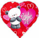 I Love You Bear 18-Inch Heart Foil Balloon