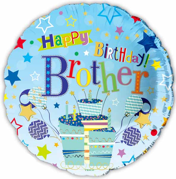 Happy Birthday Brother 18-Inch Foil Balloon