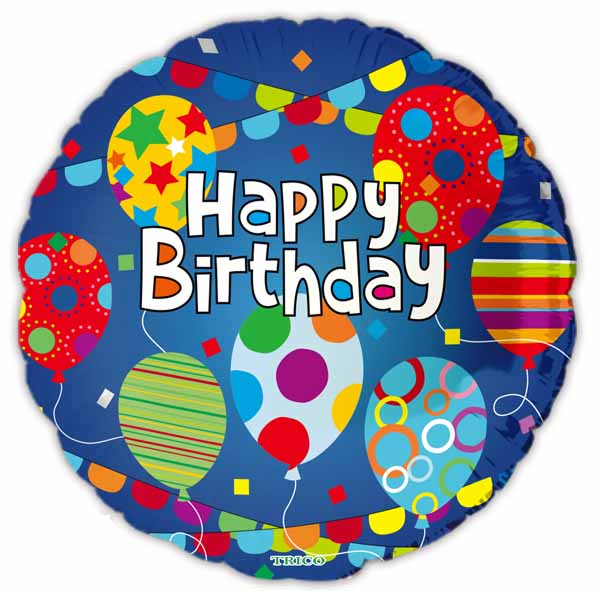 Happy Birthday Balloons 18-Inch Foil Balloon, 1 Count