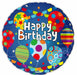 Happy Birthday Balloons 18-Inch Foil Balloon, 1 Count