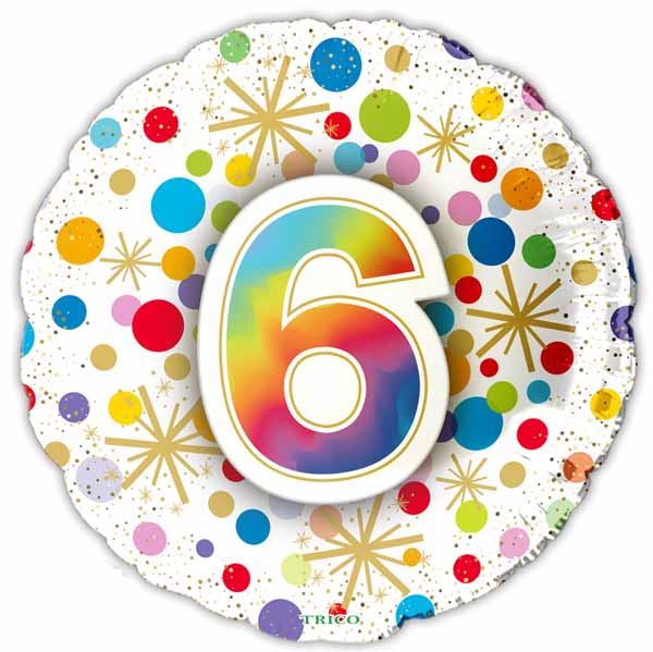 NUMBER BALLOONS "6" 18" 1/PKG