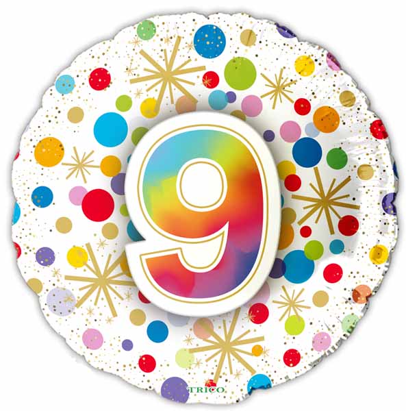NUMBER BALLOONS "9" 18" 1/PKG
