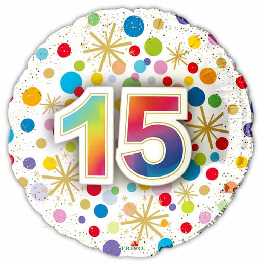 Number 15 Foil Balloon, 18 Inch