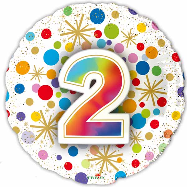 NUMBER BALLOONS "2" 18" 1/PKG